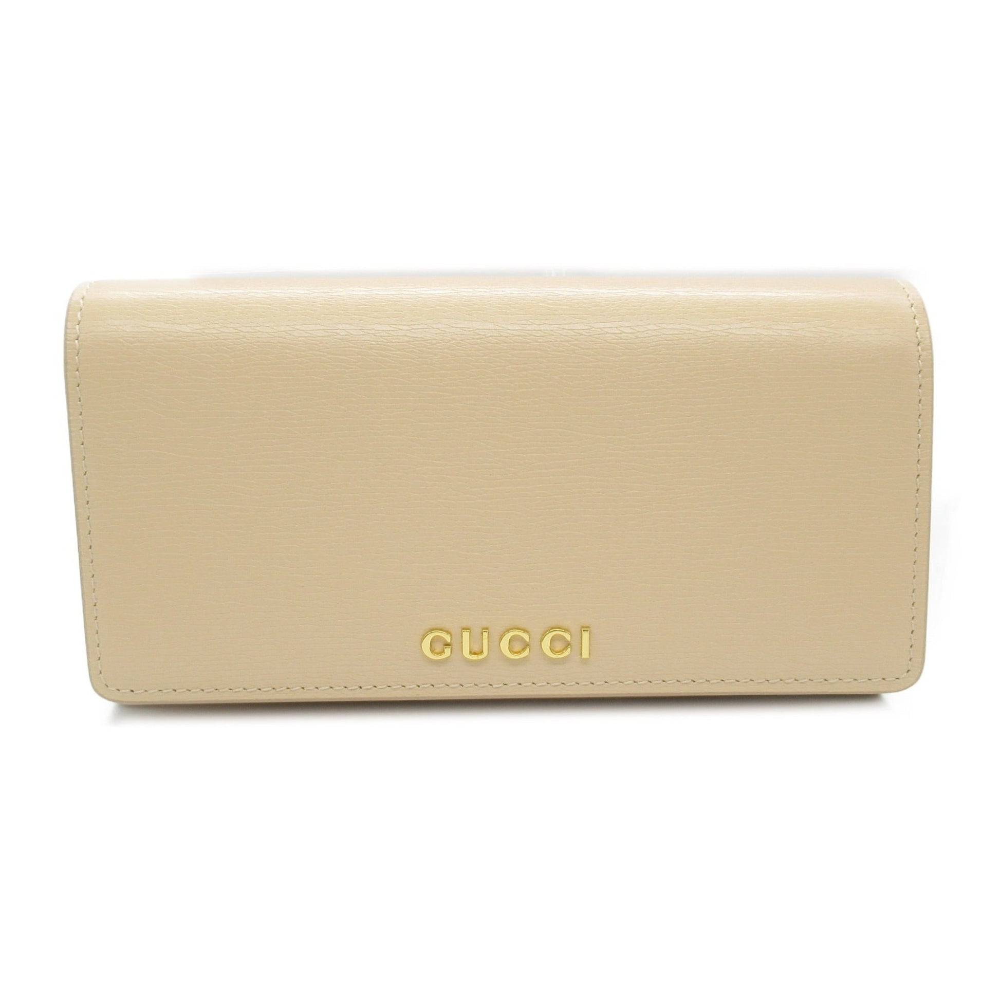 Gucci Beige Light Beige Leather Long Wallet (Bi-Fold) ()