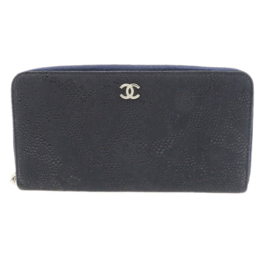 Chanel Coco Mark Lace is More Long Wallet Goatskin Women's