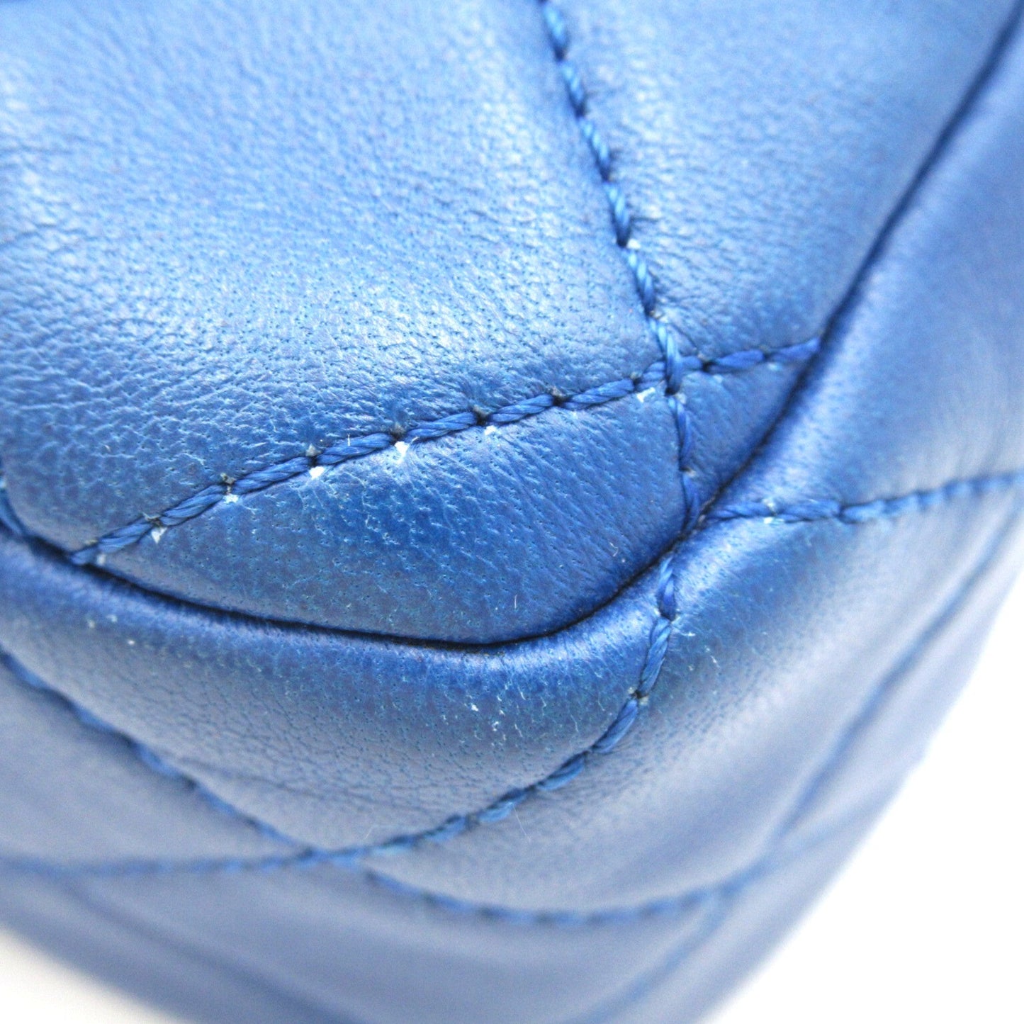CHANEL Mini Materasse Chain Shoulder Blue Lambskin (sheep leather) AS1787