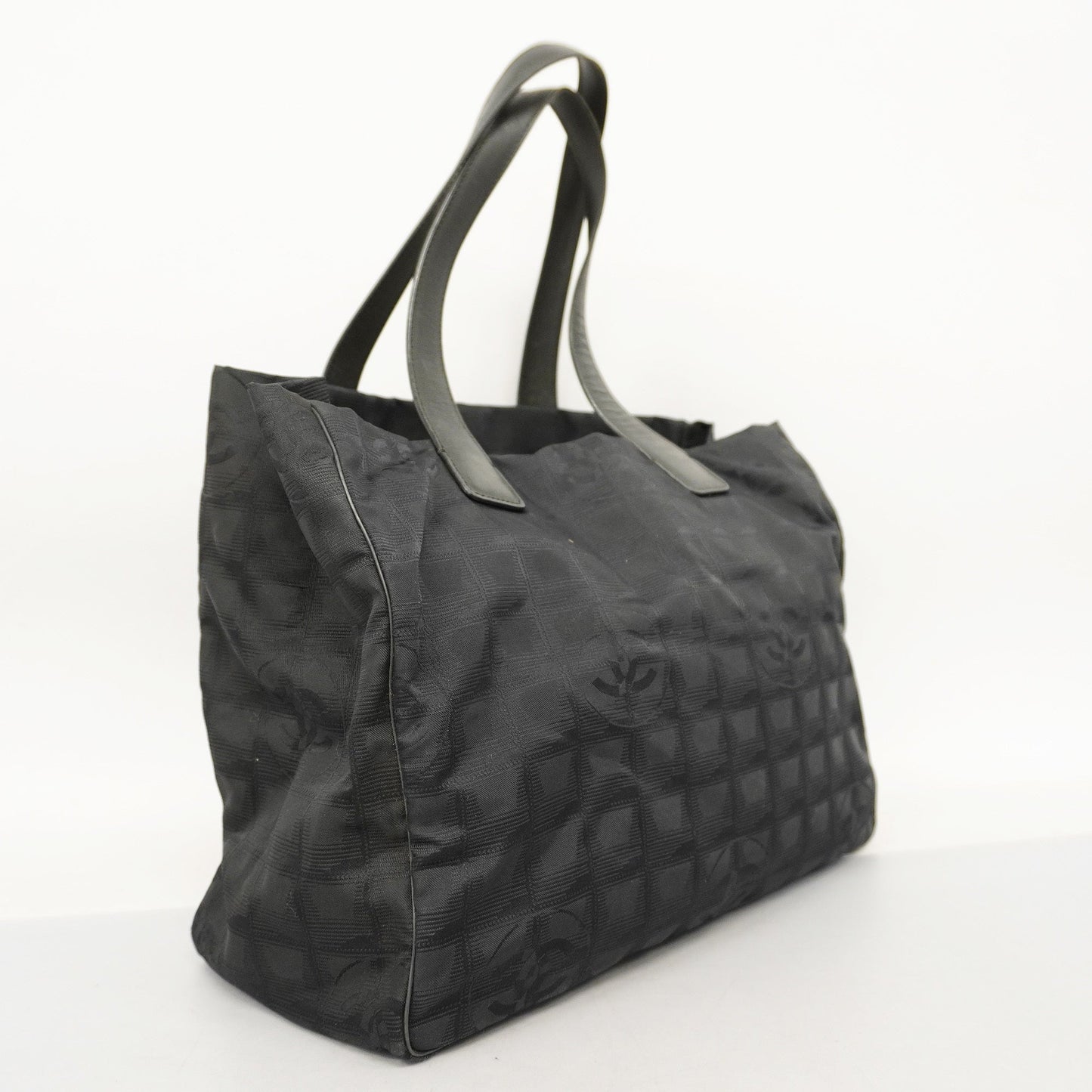 ChanelAuth  New Travel Line Women's Nylon Tote Bag Black