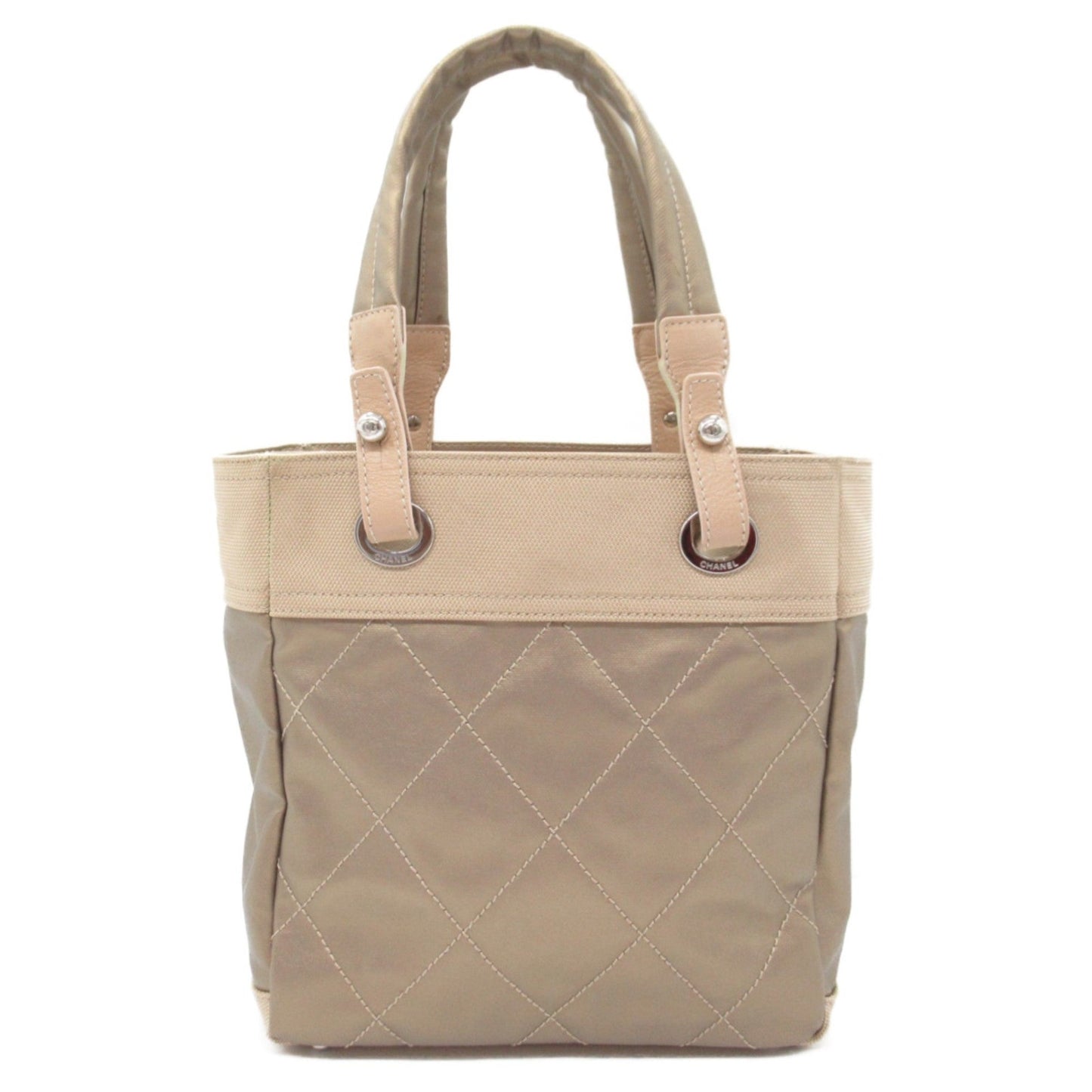CHANEL Paris Biarritz Tote PM Tote Bag Gold canvas Coated canvas