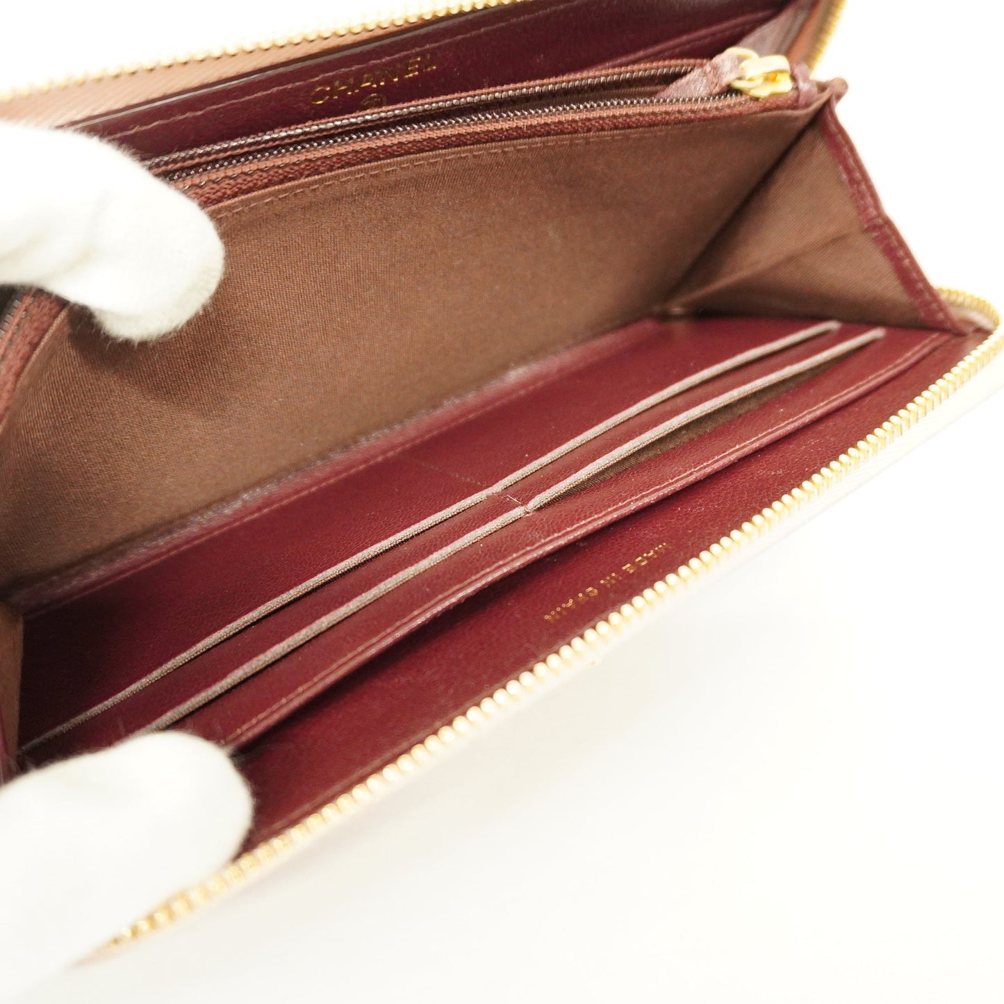 ChanelAuth  Matelasse Long Wallet Gold Hardware Women's Lambskin Long Wallet