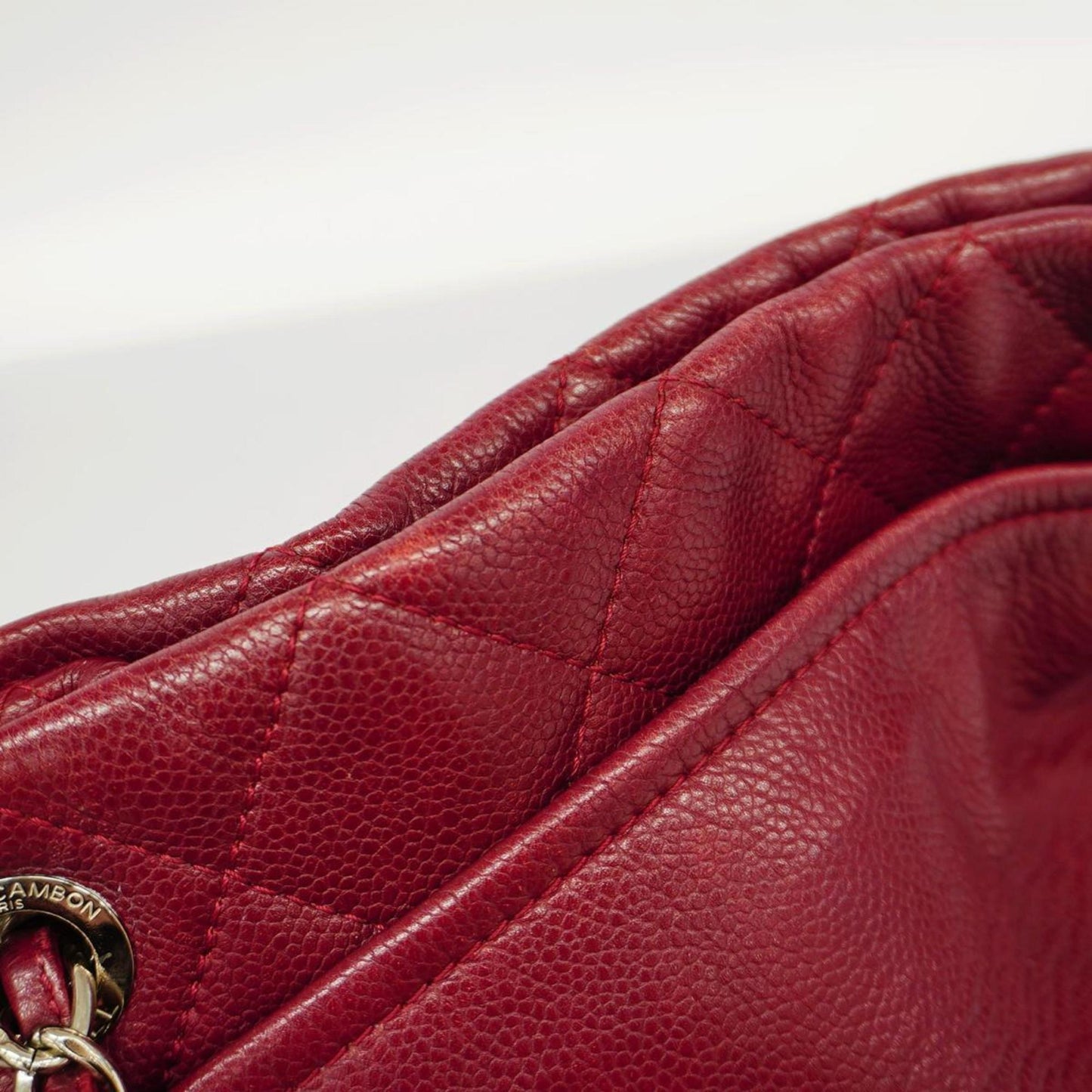 Chanel Shoulder Bag, Matelasse, Chain Shoulder, Caviar Skin, Bordeaux, Women's
