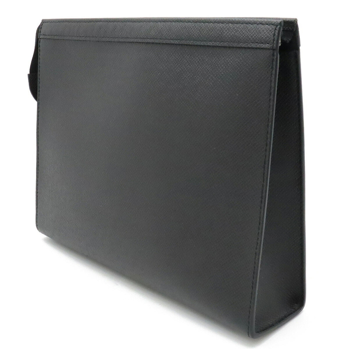 LOUIS VUITTON Taiga Pochette Voyage MM Second Bag Clutch Calf Leather Noir Black M30547
