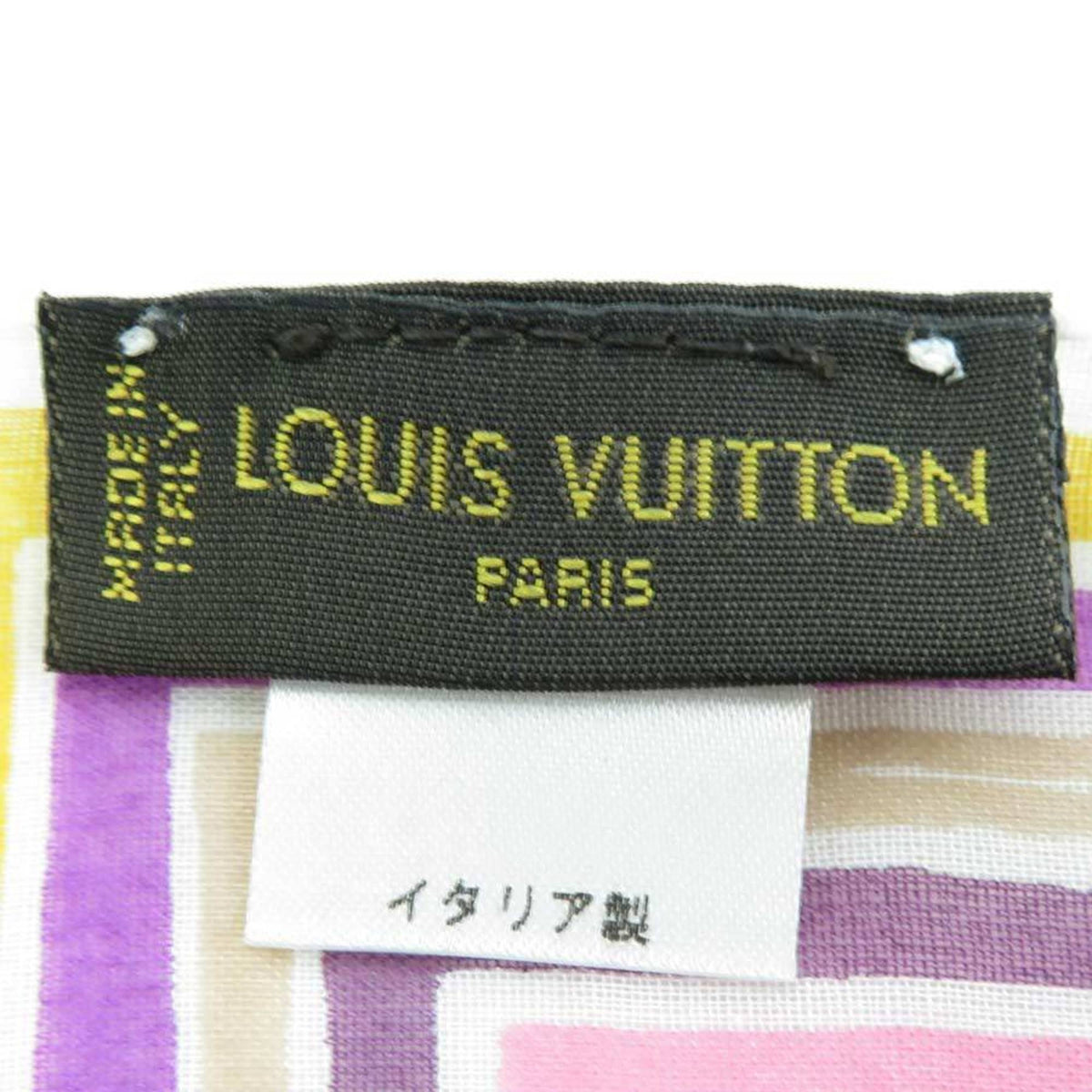 LOUIS VUITTON Scarf Muffler Handkerchief Monogram Cotton White/Multicolor Women's