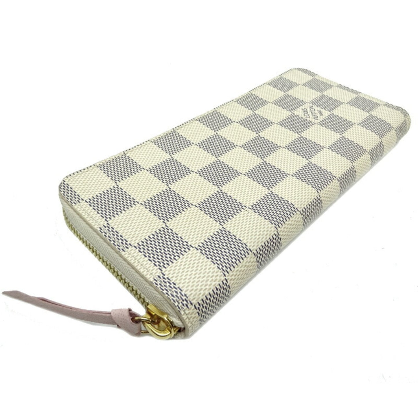 LOUIS VUITTON Portefeuil Clemence Women's Long Wallet N61264 Damier Azur [White]/Rose Ballerine