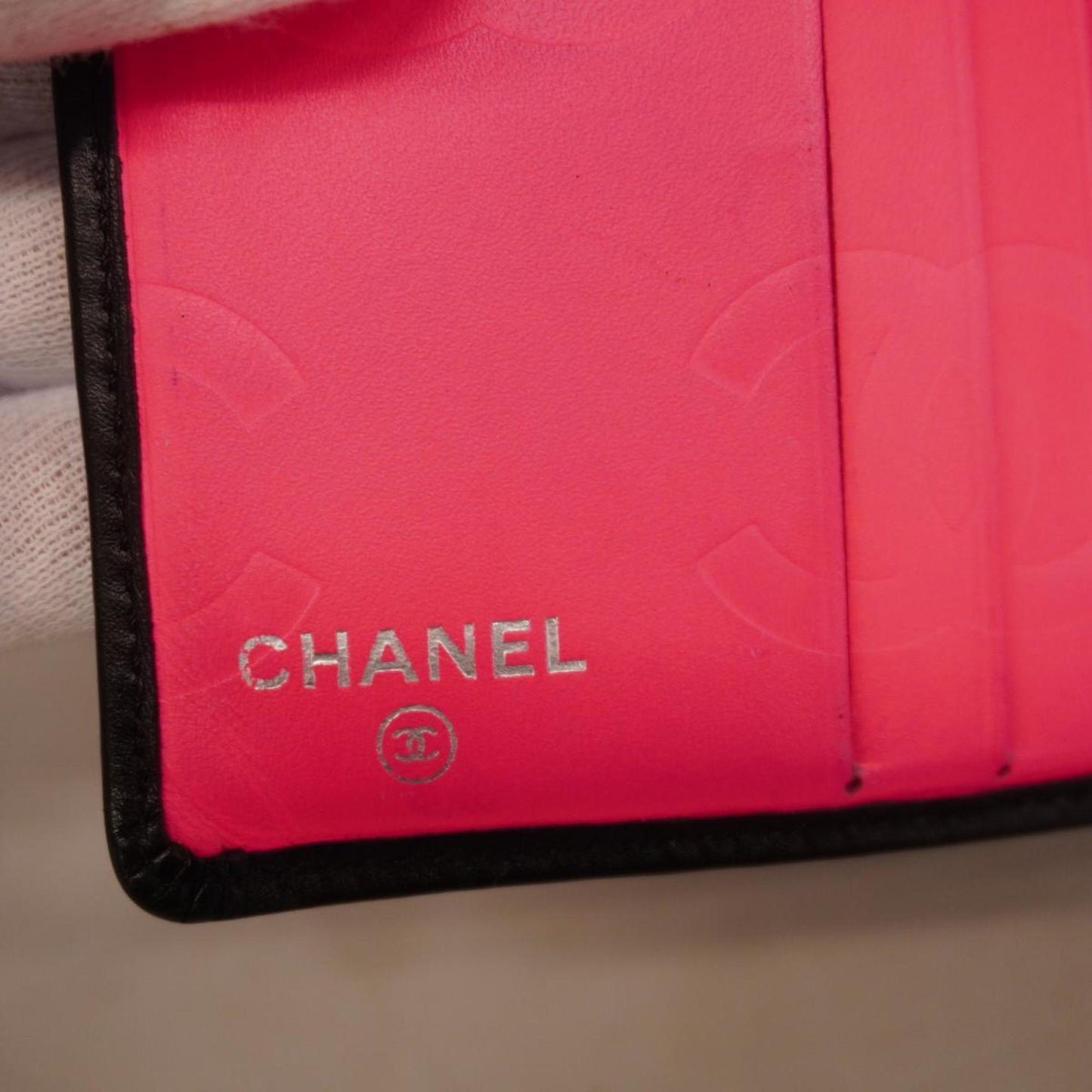 Chanel Wallet Cambon Lambskin Black Women's