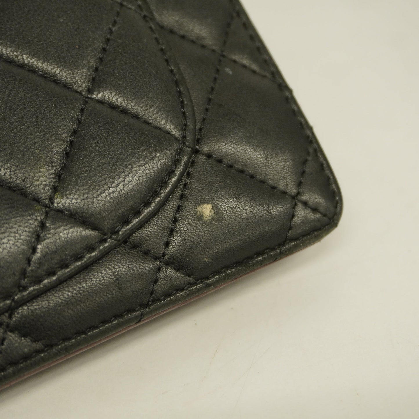 ChanelAuth  Matelasse Long Wallet Silver Metal Fittings Women's Lambskin