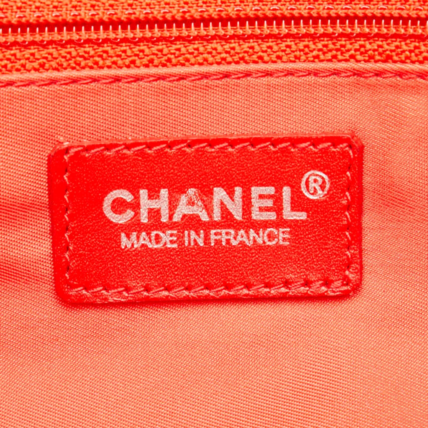 Chanel New Travel Line Tote MM Handbag Bag Red Nylon Leather Women's CHANEL