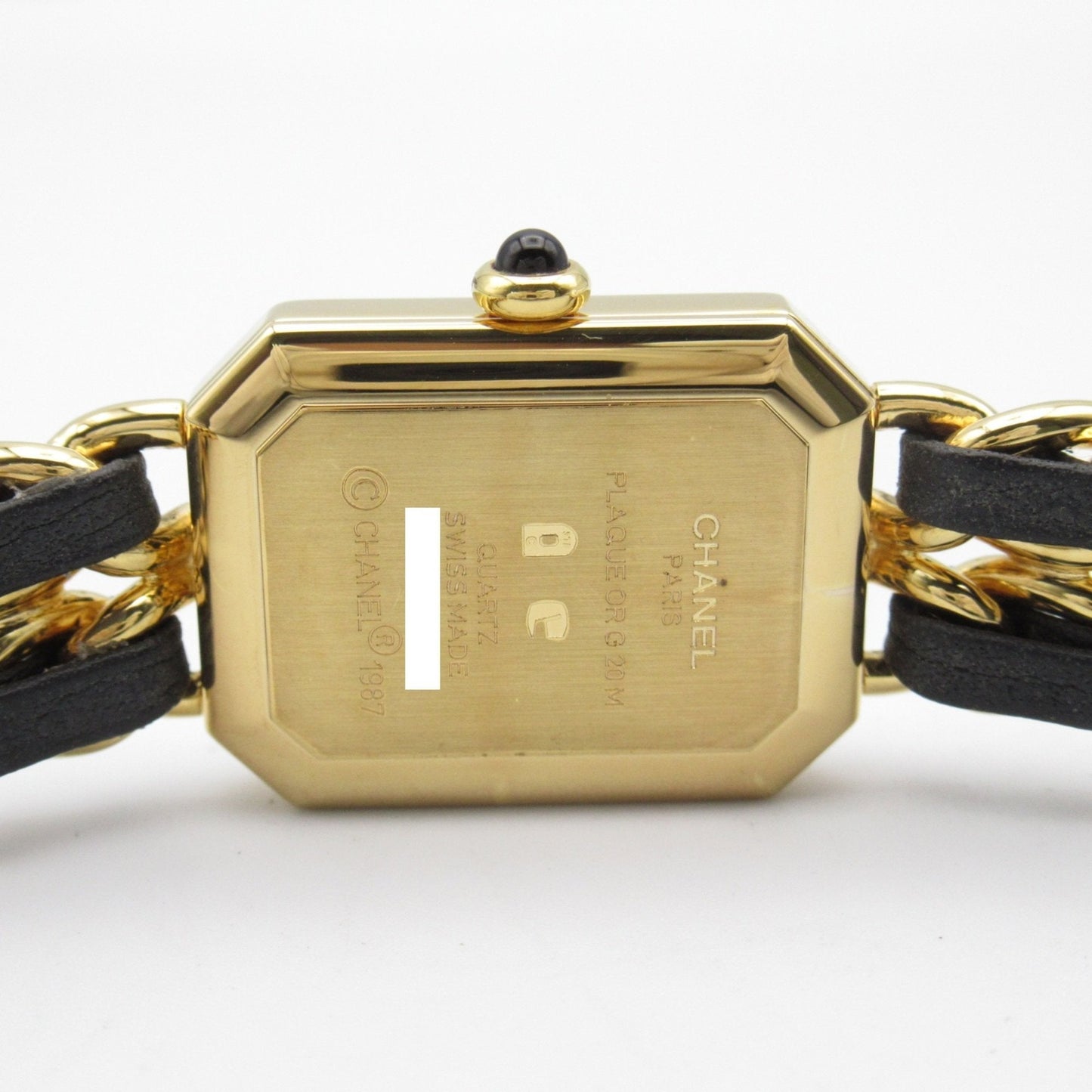 CHANEL Premiere L Wrist Watch H0001 Quartz Black Gold Plated Leather belt H0001