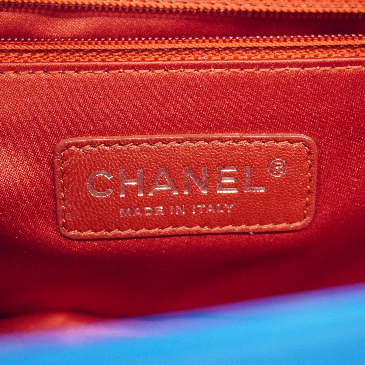 ChanelAuth  W Chain Women's Patent Leather Shoulder Bag Blue