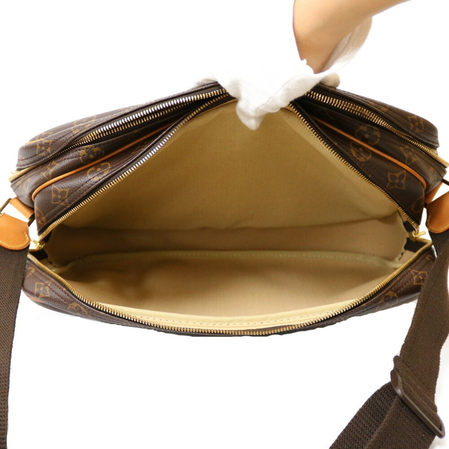 LOUIS VUITTON Shoulder Bag Monogram Reporter GM M45252 Brown Women's Canvas