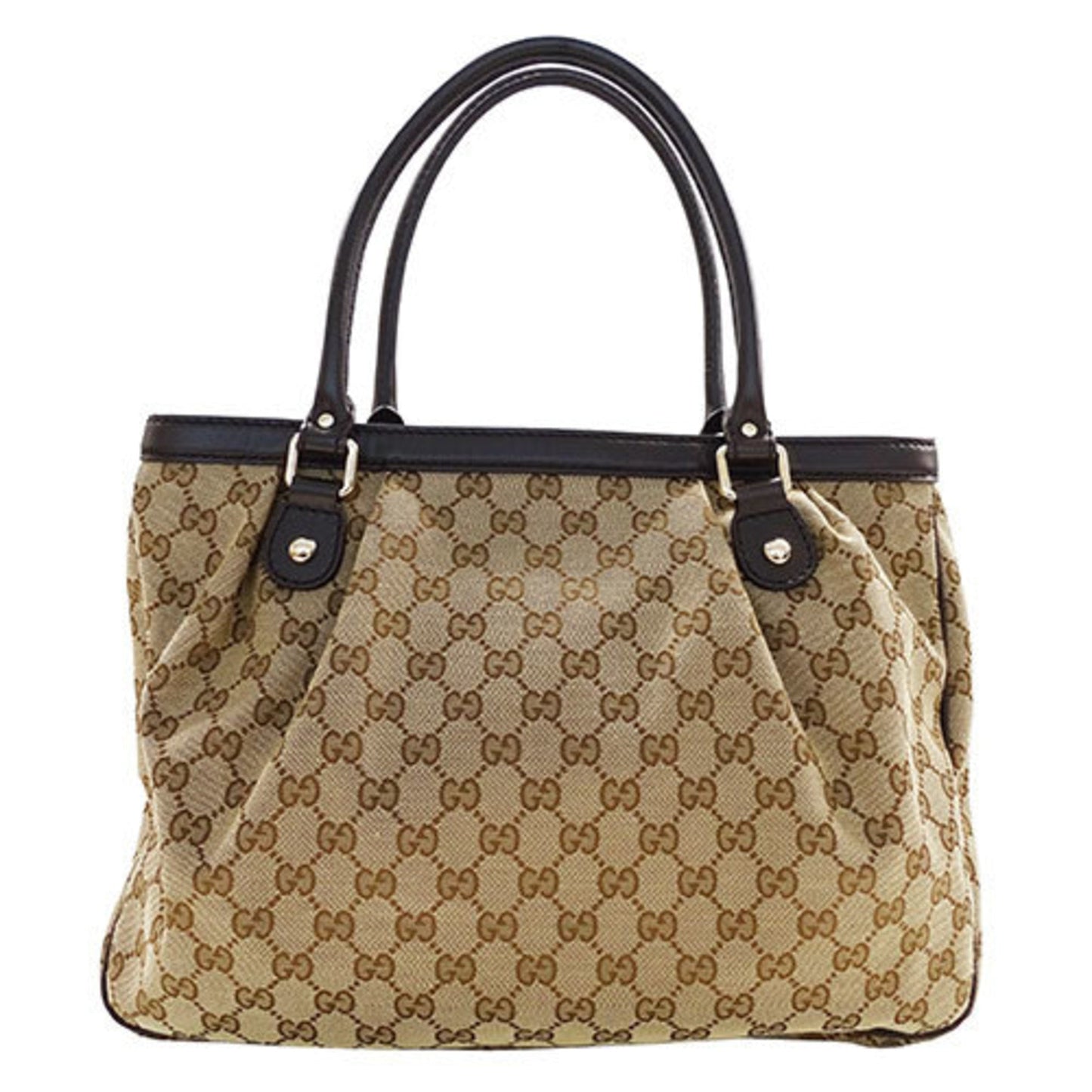 Gucci Beige Brown Gg Canvas Tote Bag