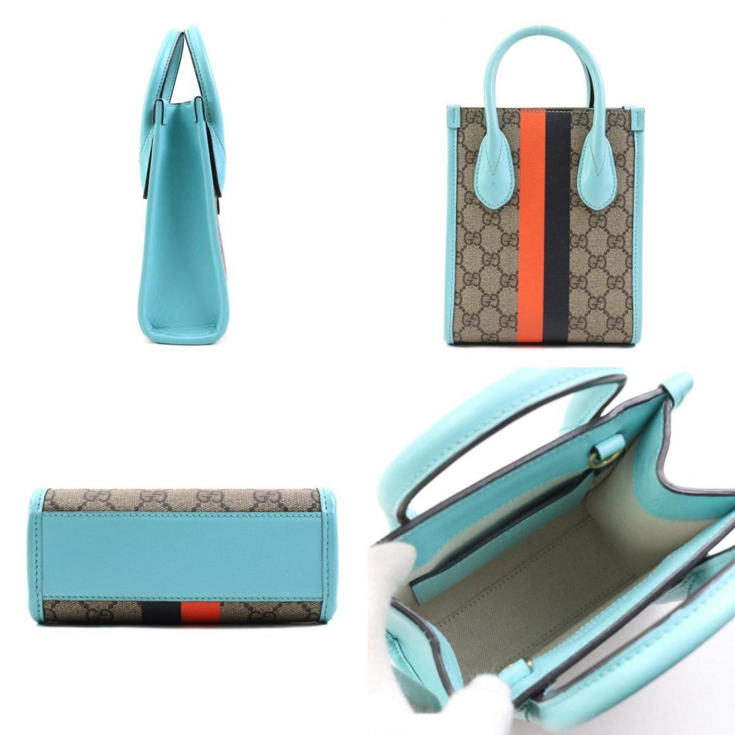Gucci Blue Brown Gg Supreme Handbag Shoulder Bag