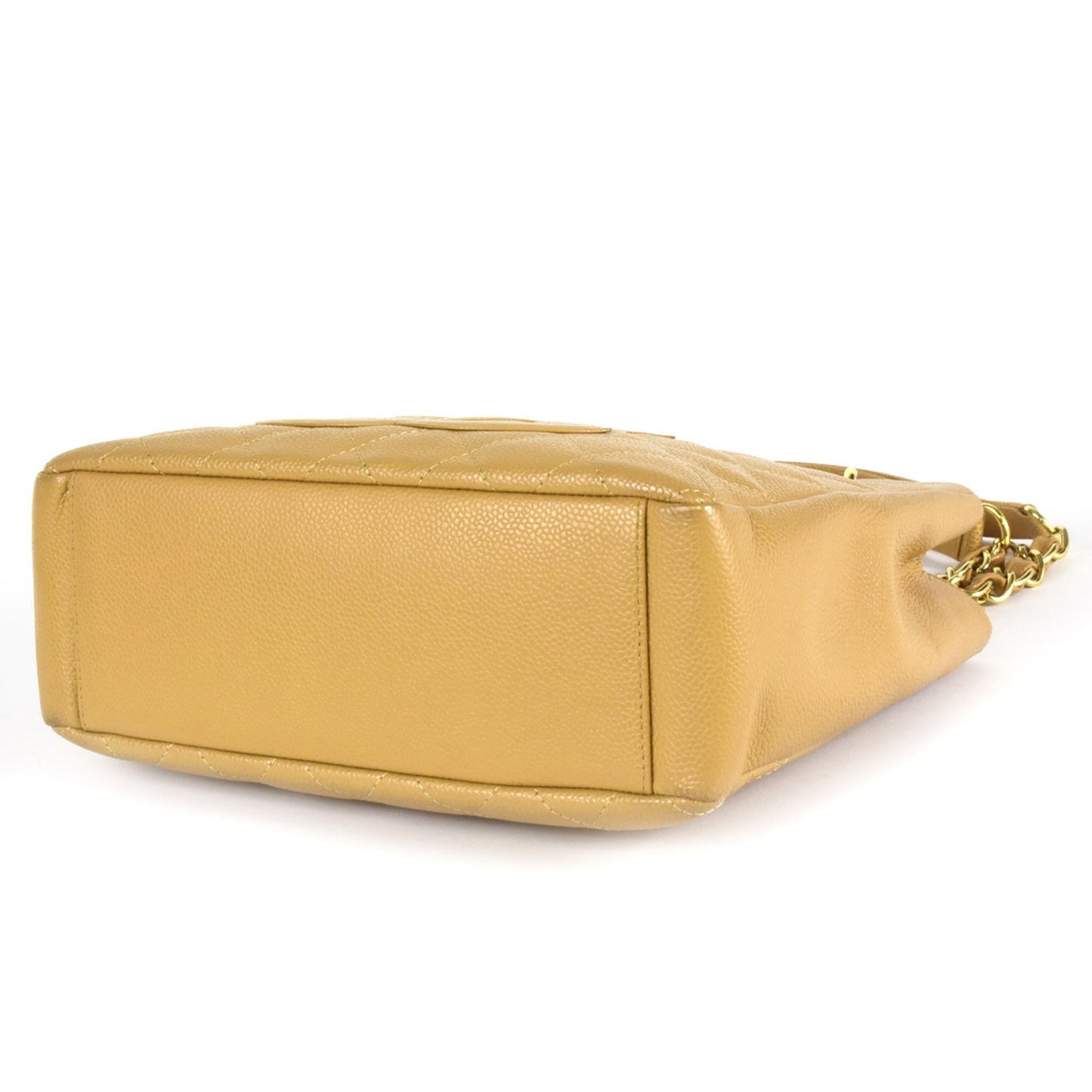 CHANEL Matelasse Coco Mark PST Chain Tote Bag Caviar Skin Beige