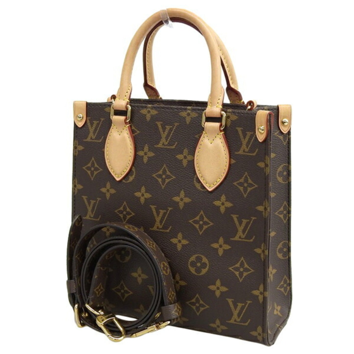 LOUIS VUITTON Monogram Sac Pla BB Handbag M46265 Brown Women's
