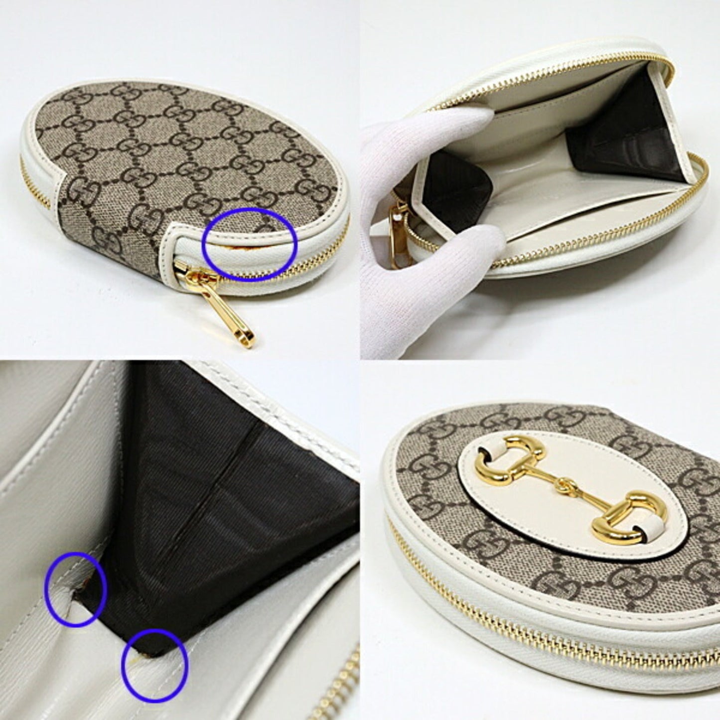 Gucci Beige Gg Supreme Leather Coin Purse/Coin Case