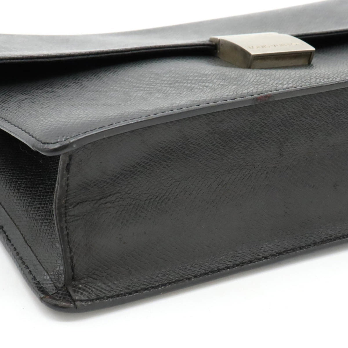 LOUIS VUITTON Taiga Selenga Second Bag Clutch Leather Ardoise Black M30782