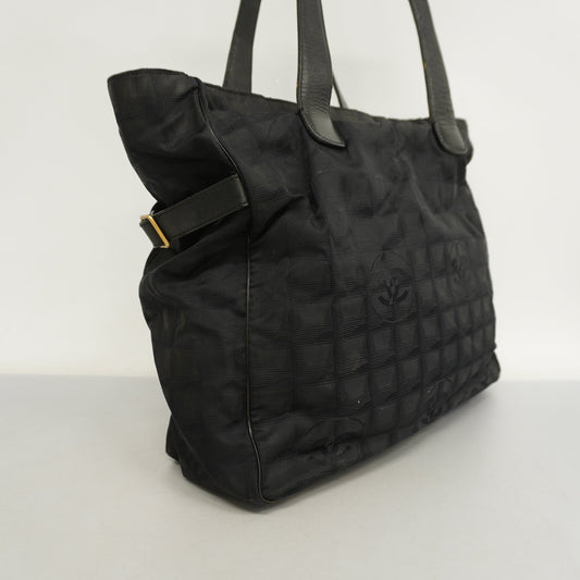 ChanelAuth  New Travel Line Tote Bag Women's Nylon Tote Bag Black