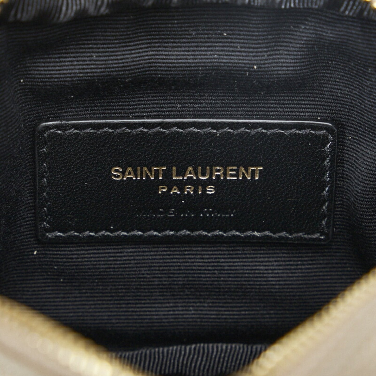 Saint Laurent YSL Hardware Cassandra Baby Chain Shoulder Bag 635088 Beige Gold Leather Women's