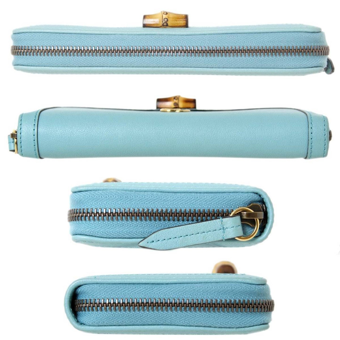 Gucci Bamboo Turquoise Bamboo Coin Purse/Coin Case