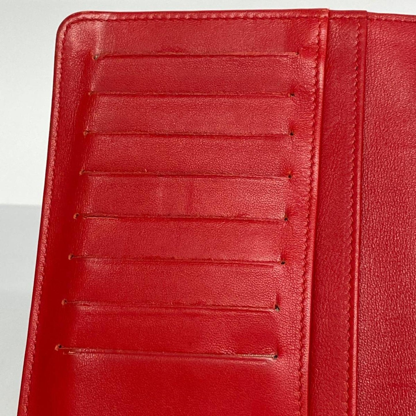 Chanel Long Wallet Caviar Skin Red Women's