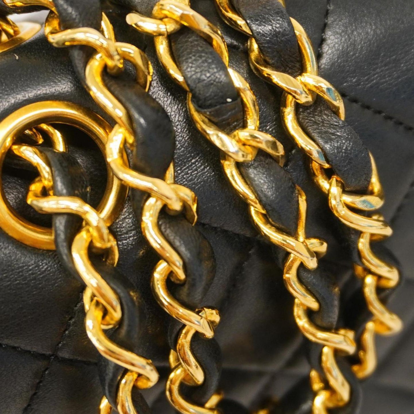 Chanel Shoulder Bag Matelasse W Flap Chain Black Women's