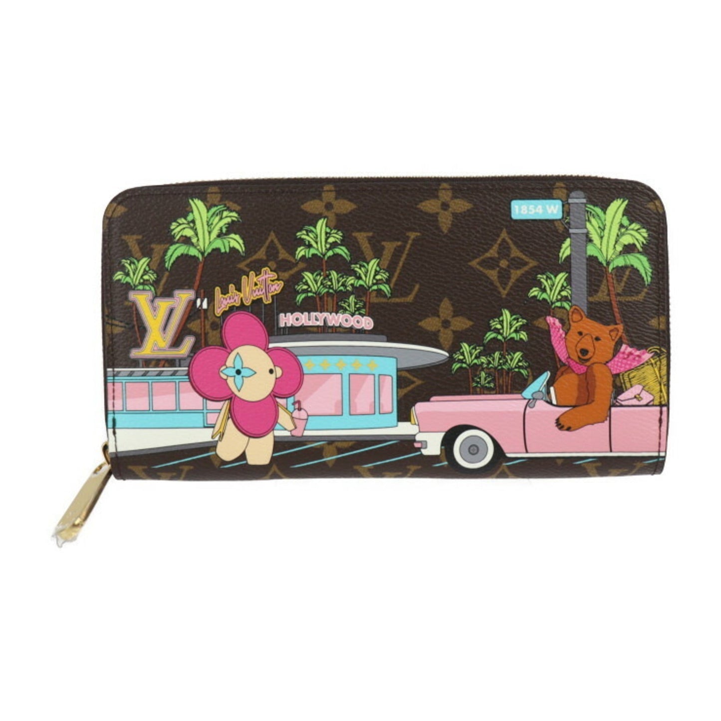 LOUIS VUITTON Vivienne Zippy Wallet Long M80857 Monogram Canvas Brown Multicolor Gold Hardware Round Zipper