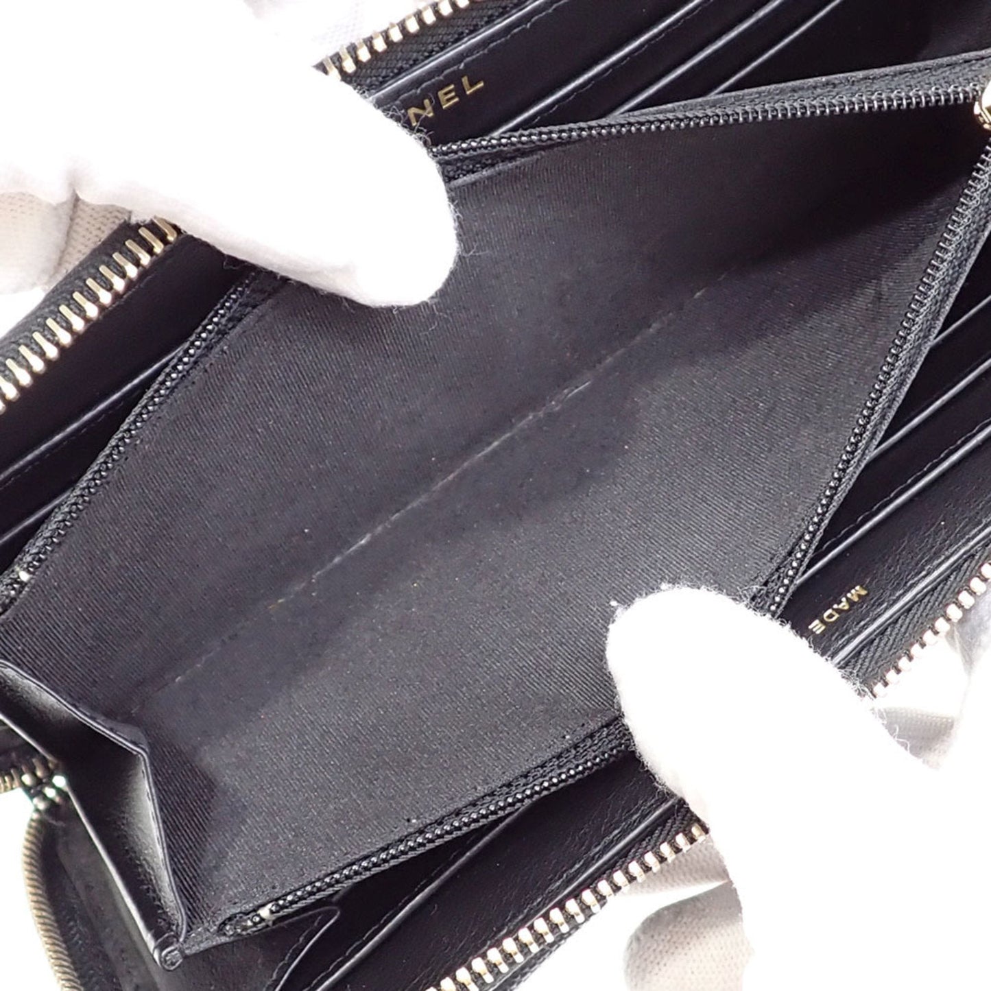Chanel Round Long Wallet Matelasse Women's Black Caviar Skin AP1139 Coco Mark 2020 Cruise Collection