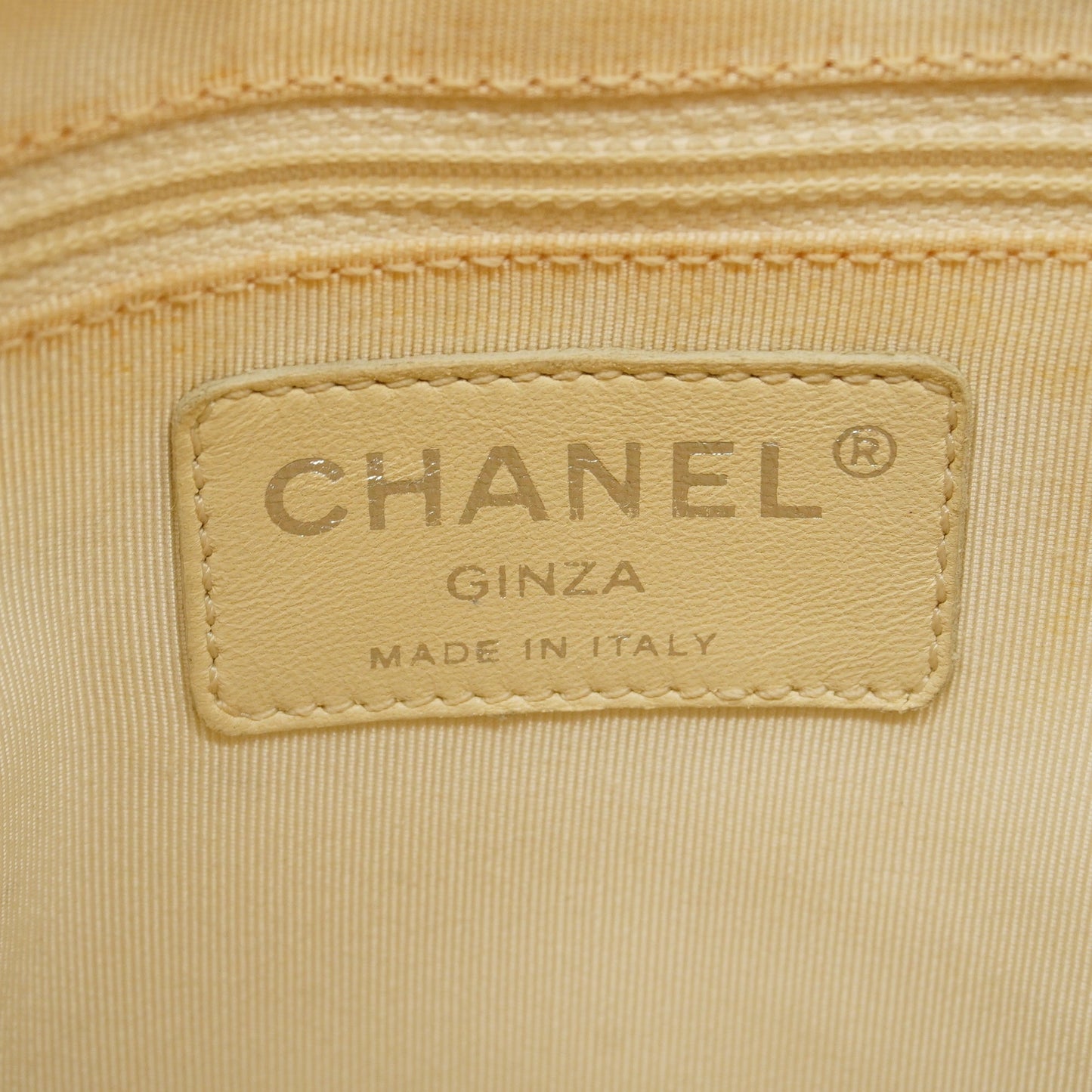 ChanelAuth  Ephemer Chain Shoulder Women's Nylon Tote Bag White