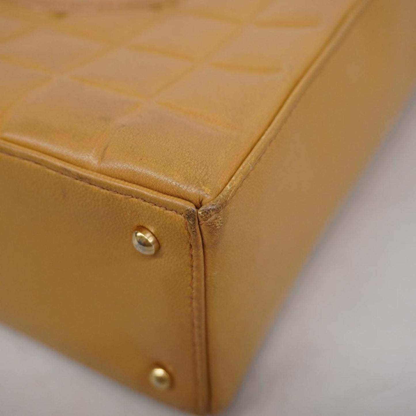 Chanel Tote Bag Chocolate Bar Lambskin Beige Women's