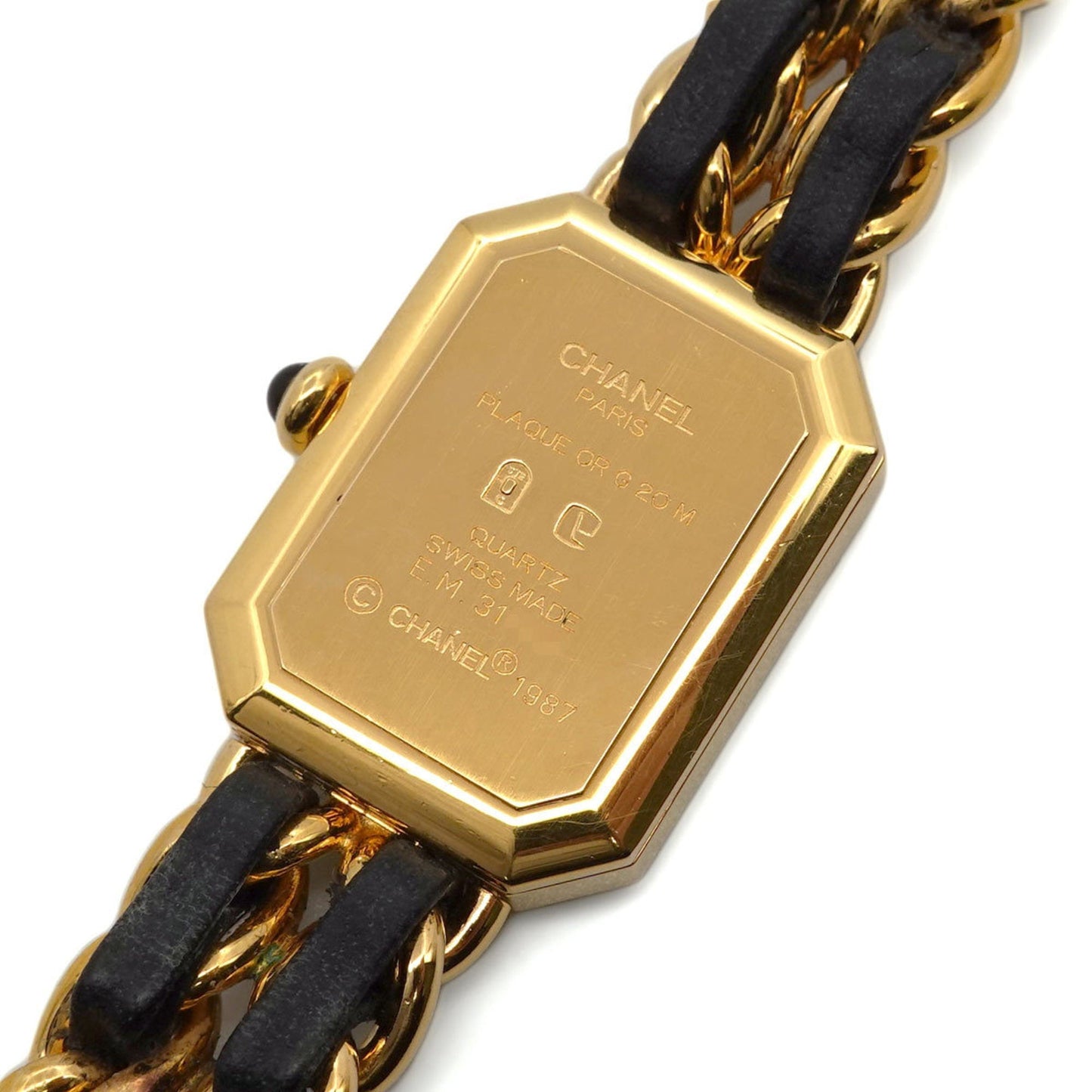 Chanel Premiere M size H0001 Vintage ladies watch black dial gold quartz