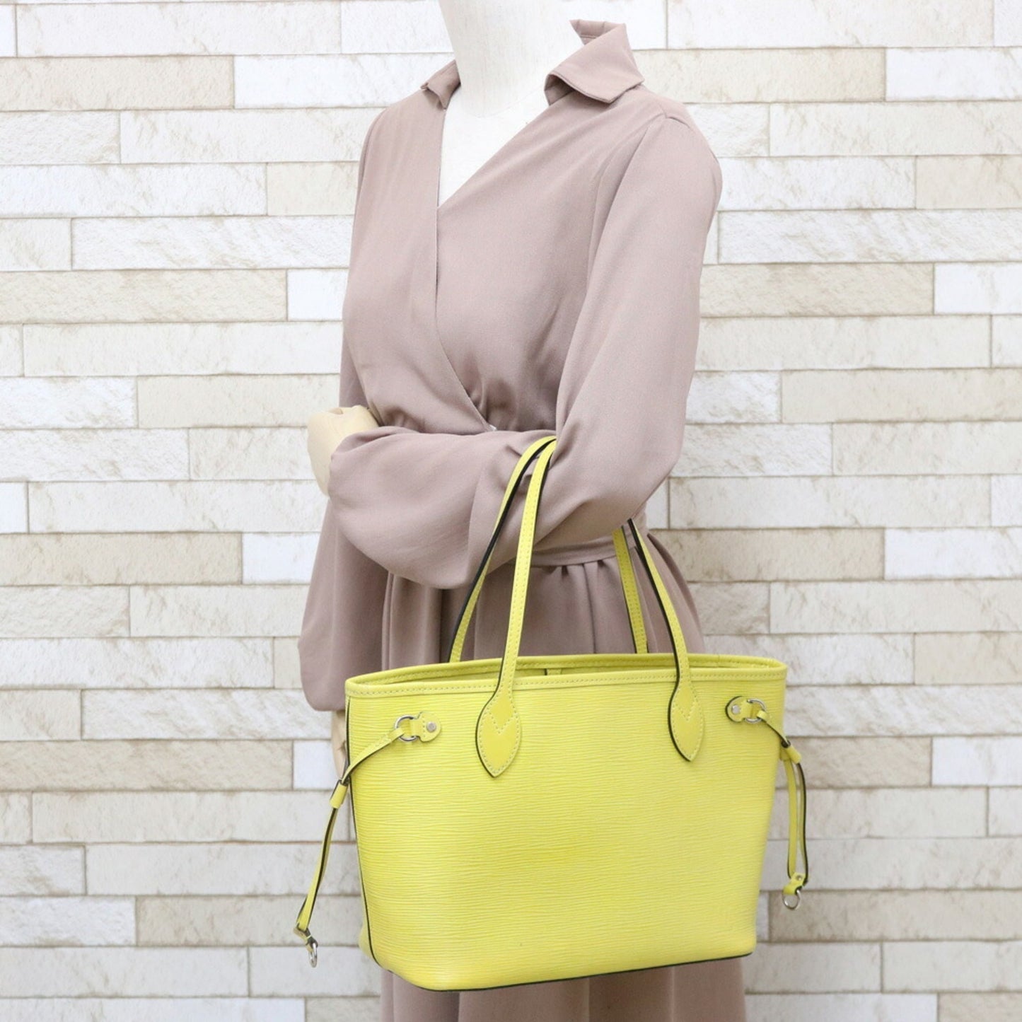 LOUIS VUITTON Shoulder Bag Epi Neverfull PM M40961 Yellow Pistash Green Ladies Leather