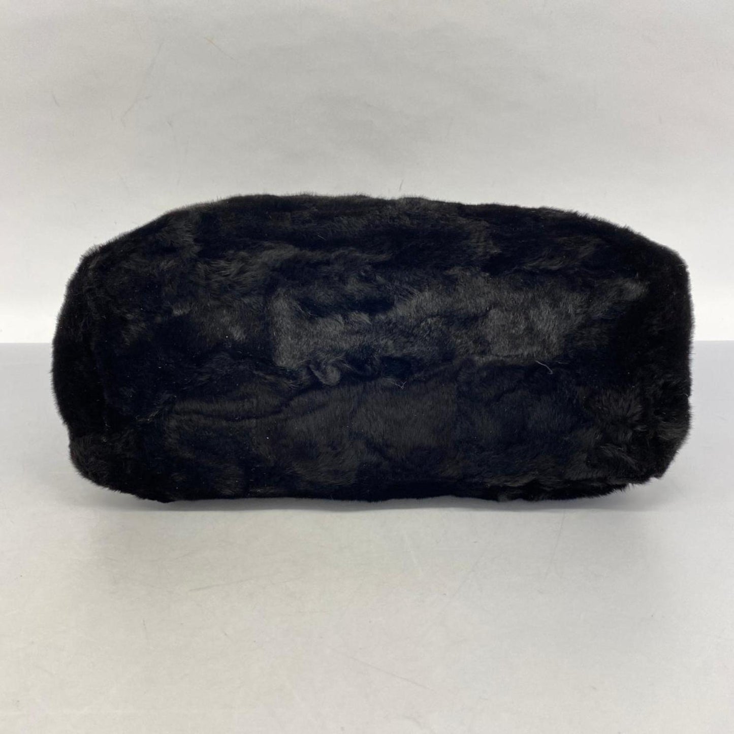 Chanel Tote Bag Lapin Fur Black Women's