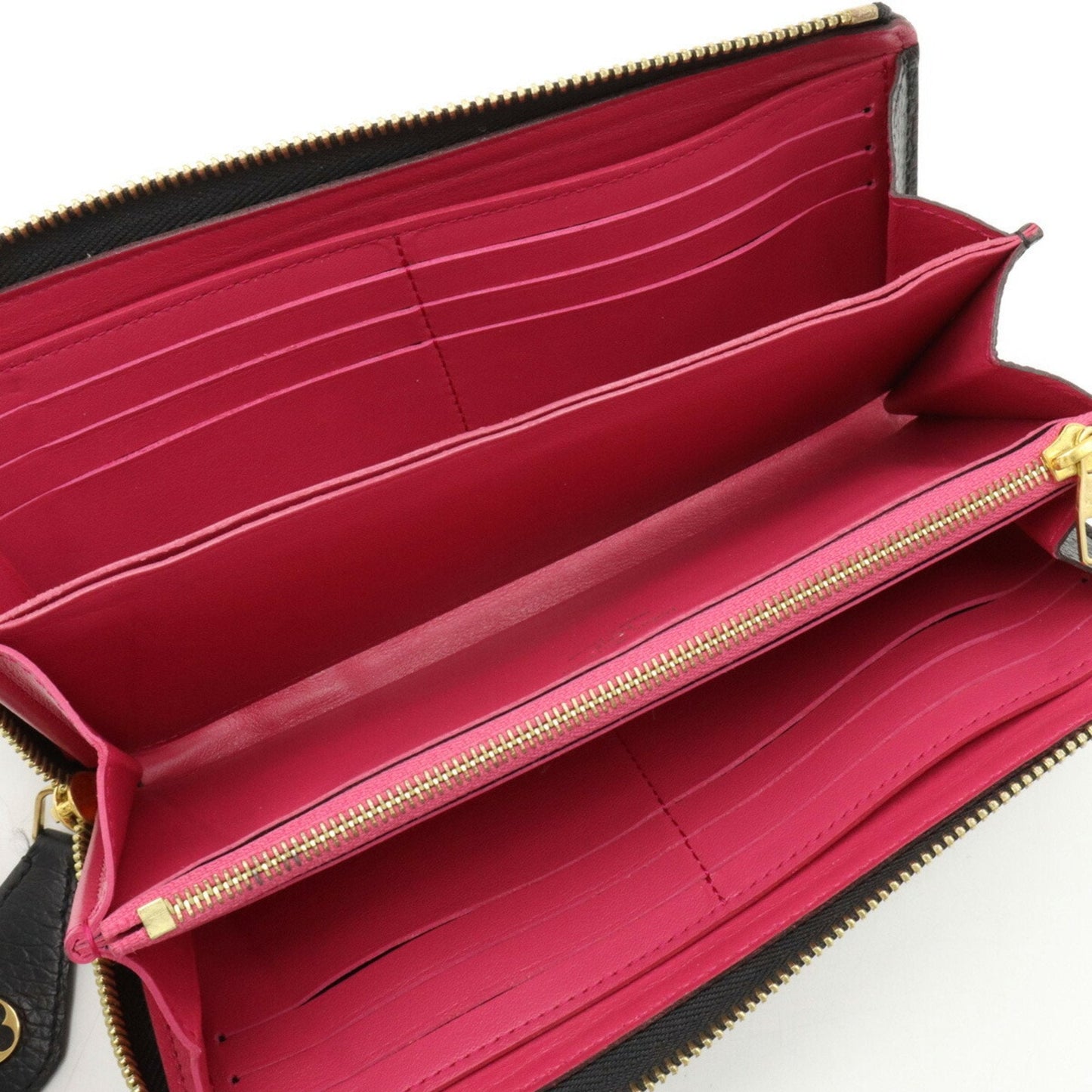 LOUIS VUITTON Portefeuille Comet L-shaped long wallet Taurillon leather Noir black pink M63102