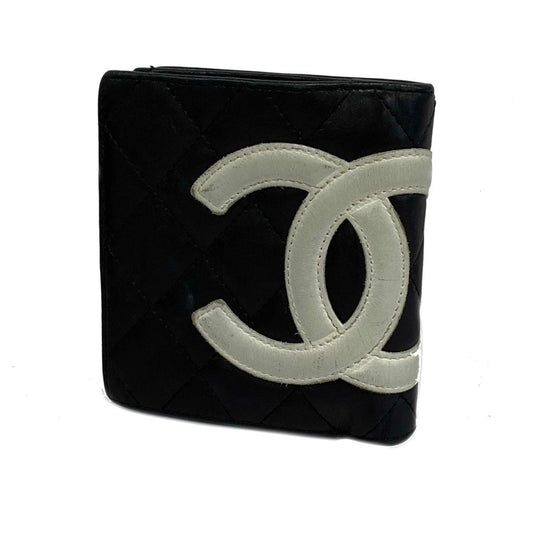 Chanel Wallet Cambon Lambskin Black Women's