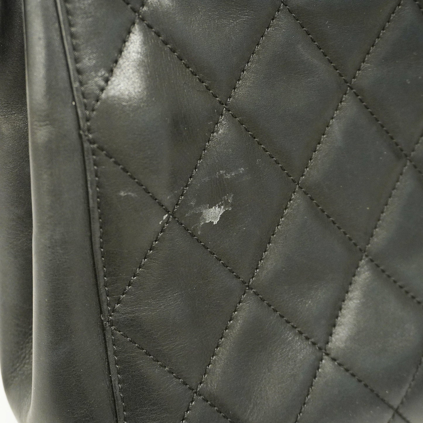 ChanelAuth  Matelasse Chain Shoulder Women's Leather Tote Bag Black