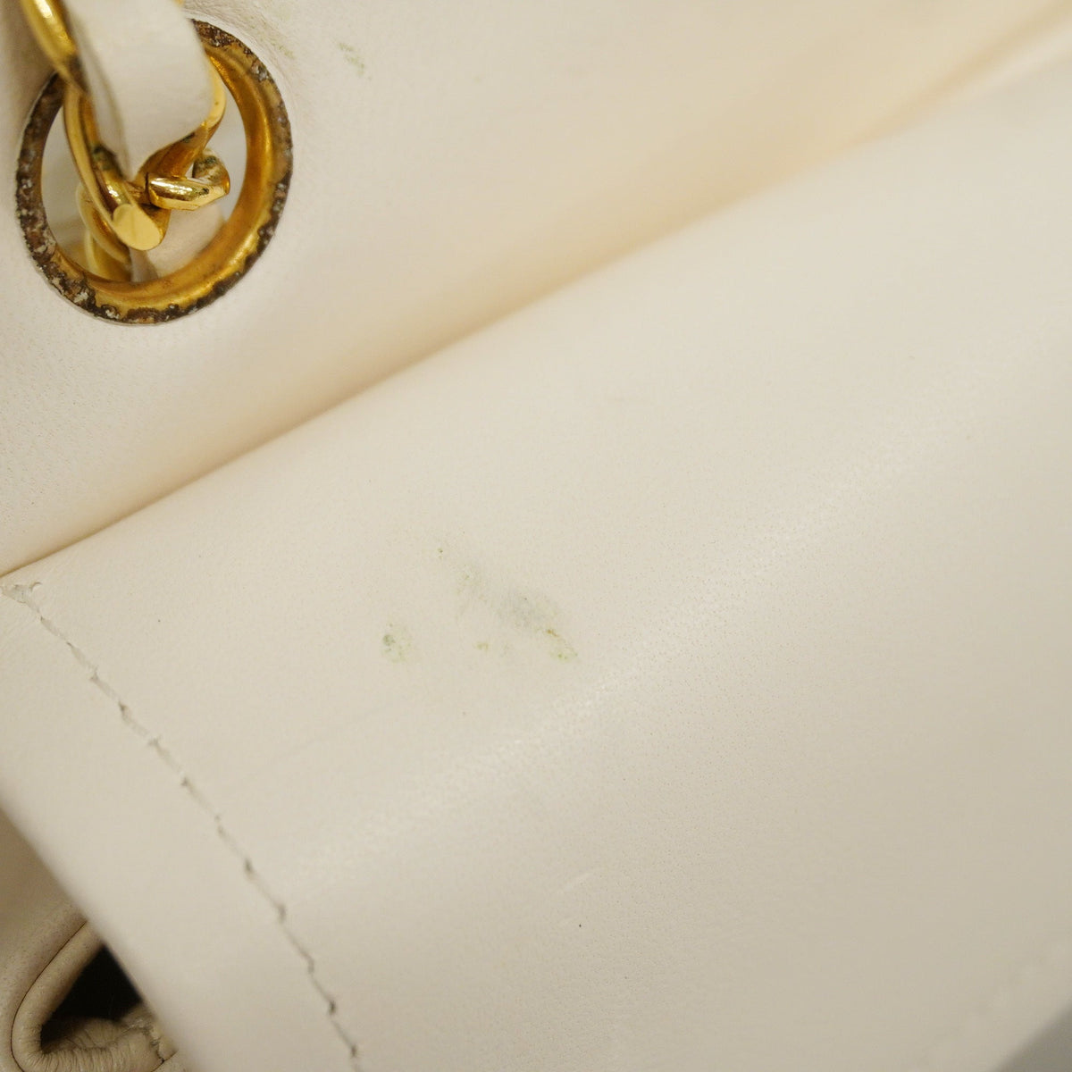 ChanelAuth  Matelasse W Flap W Chain Women's Leather Shoulder Bag White