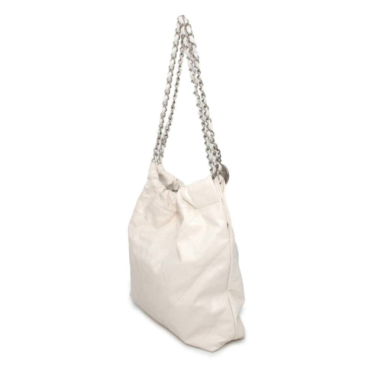 CHANEL Handbag 22 Matelasse Small Shiny Calf AS3260 White