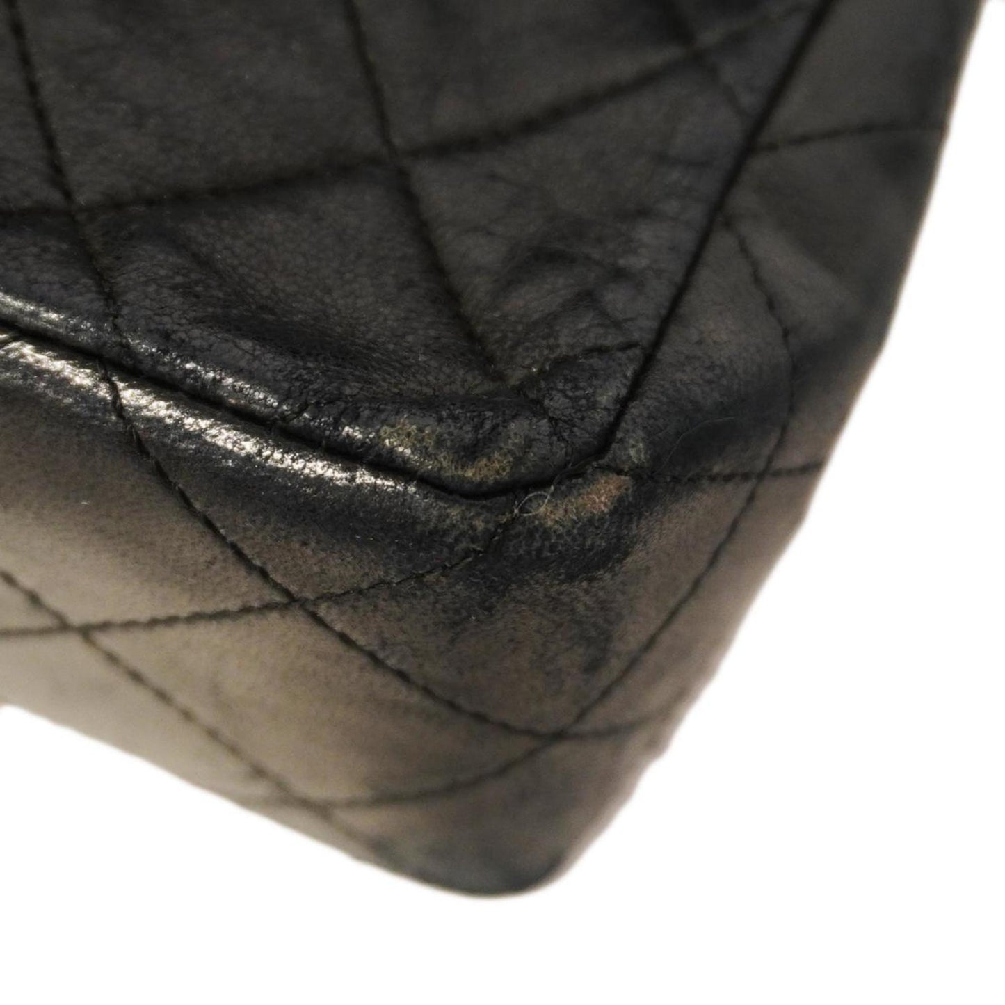 Chanel Shoulder Bag Matelasse Chain Lambskin Black Women's