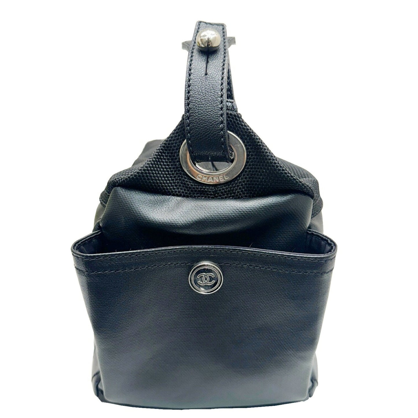 CHANEL Paris Biarritz Shoulder Bag A34205 Coated Canvas Black 1