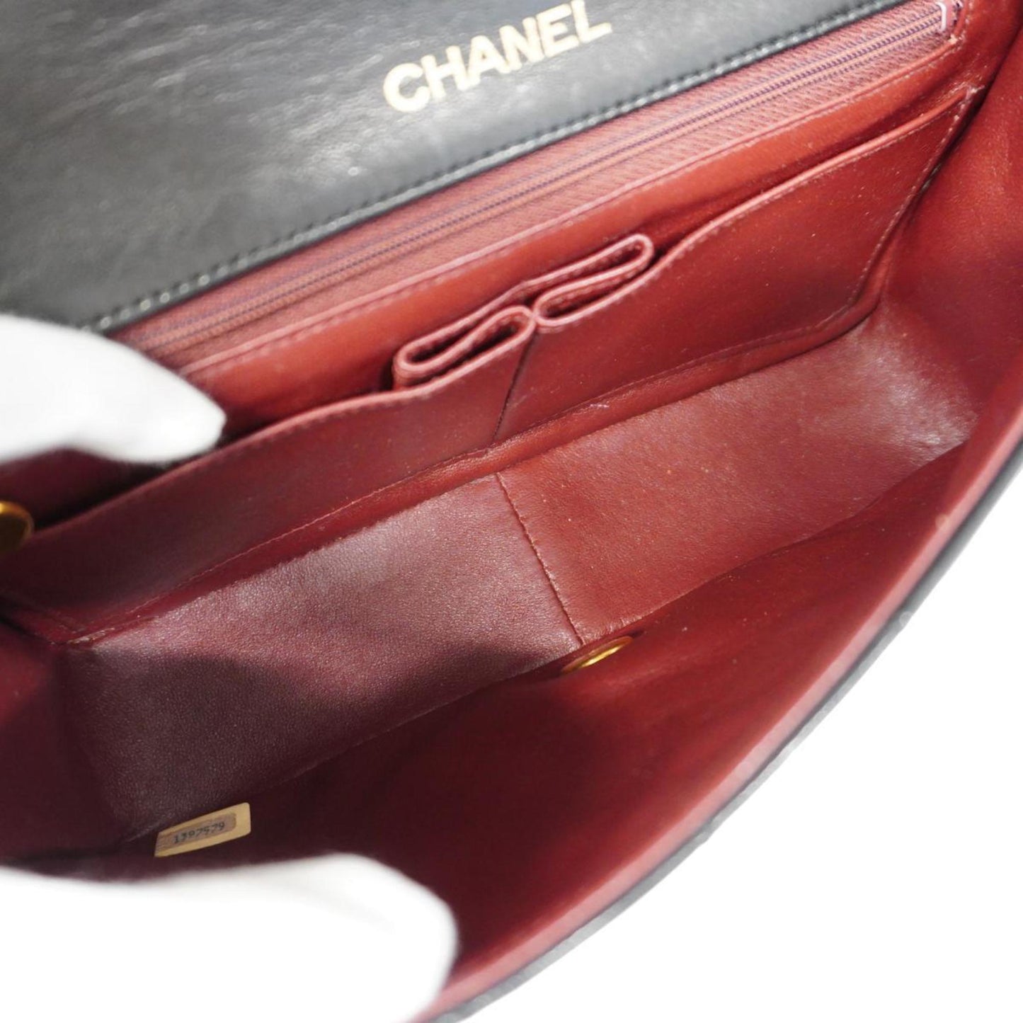 Chanel Shoulder Bag Matelasse Chain Lambskin Black Women's