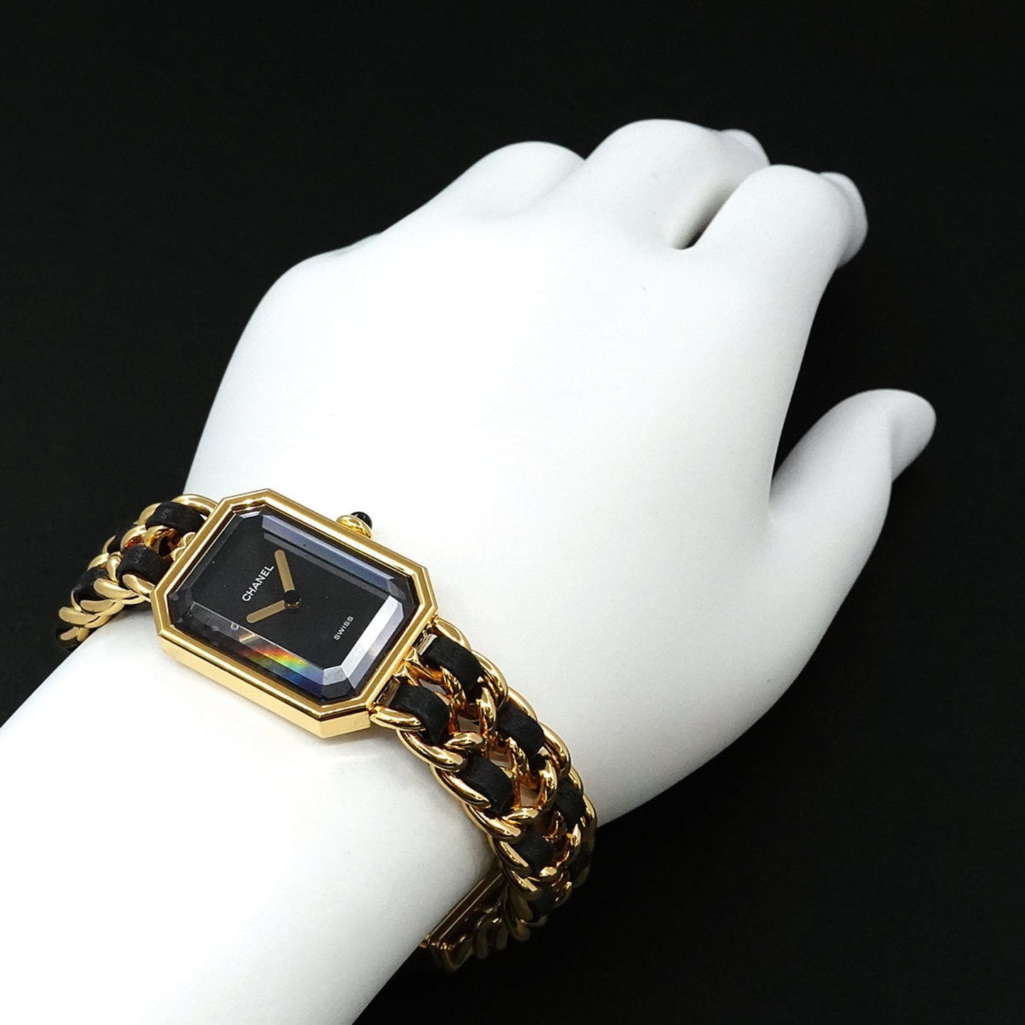 CHANEL Premiere L size H0001 Ladies watch Black Gold Quartz