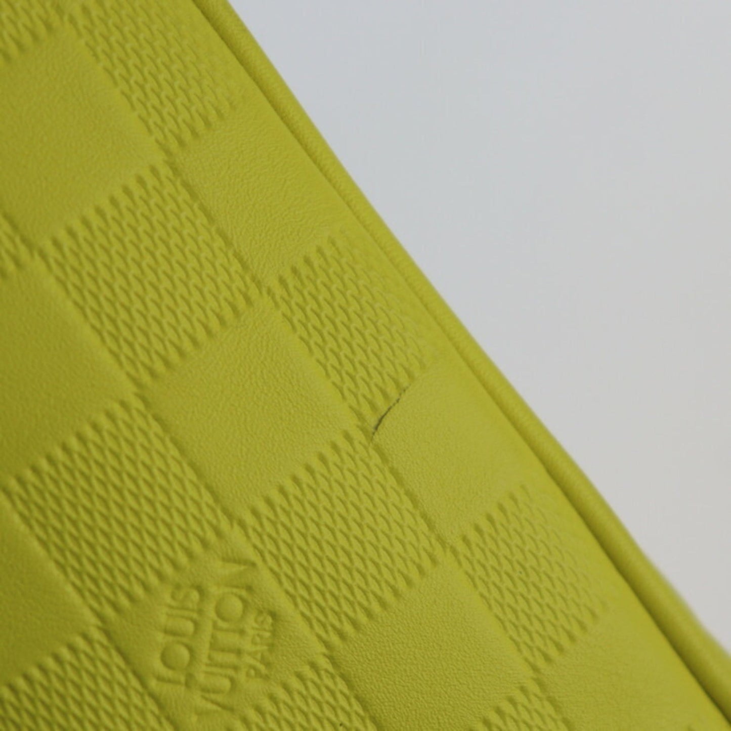 LOUIS VUITTON Tadao PM Tote Bag N41393 Damier Infini Vert Ascede Yellow Silver Hardware Handbag