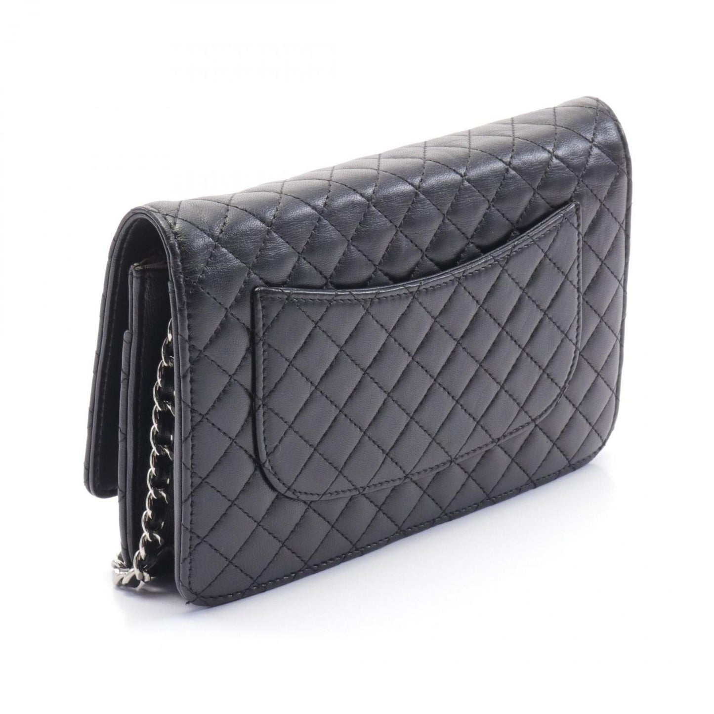 CHANEL Micro Matelasse Shoulder Bag, Lambskin, Women's, Black