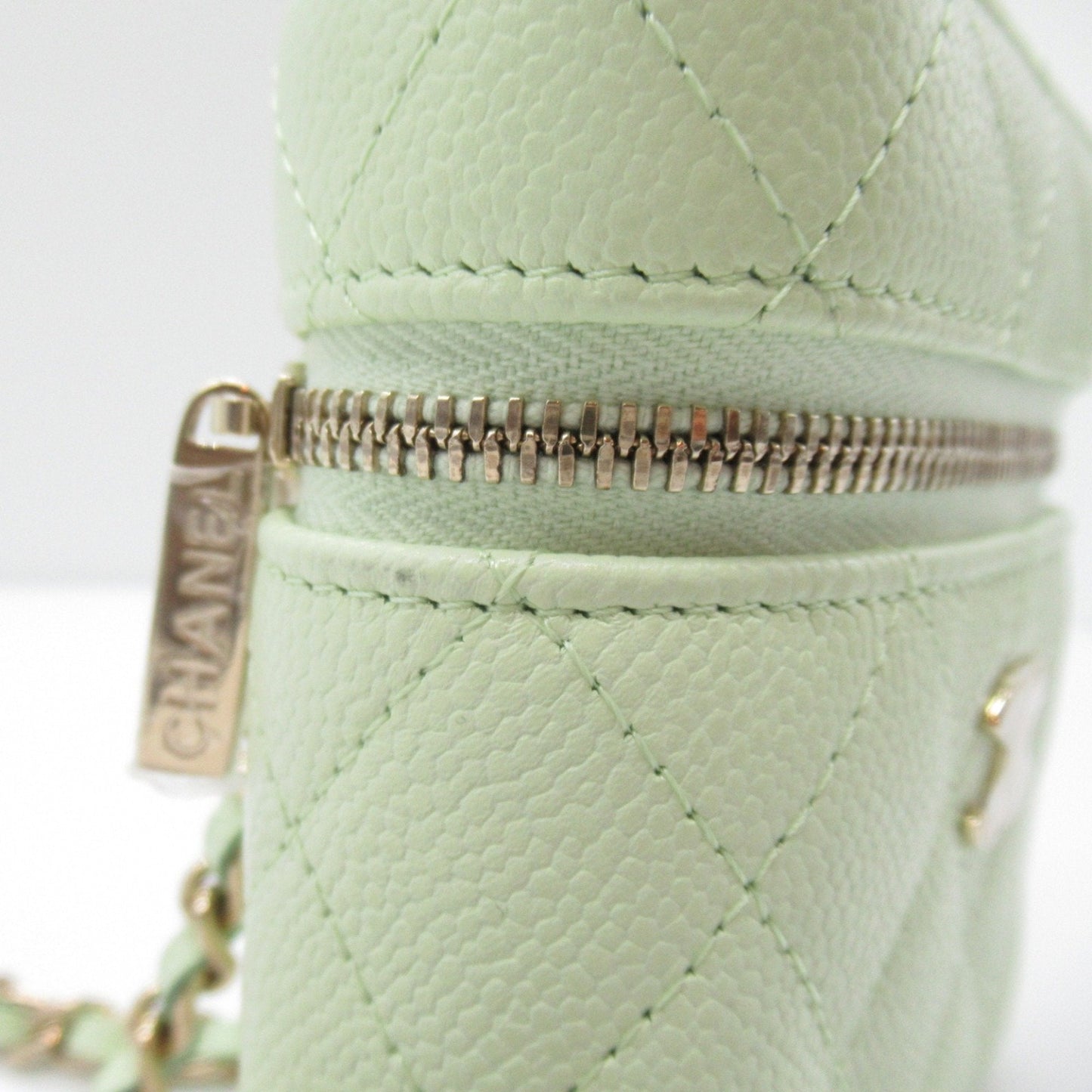 CHANEL Vanity ChainShoulder Bag Green Light green Caviar Skin (Grained Calf) AP2503
