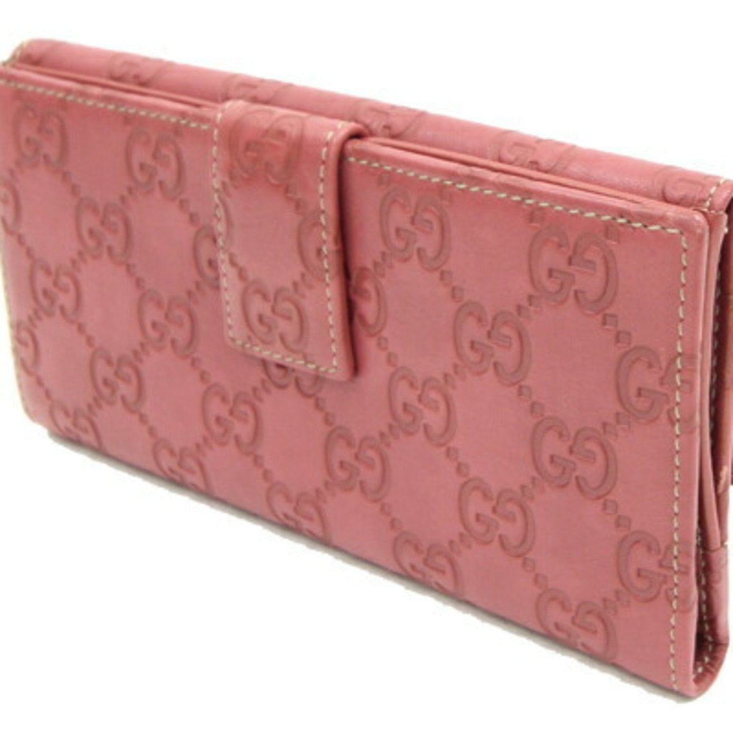 Gucci Pink Leather Long Wallet (Bi-Fold)