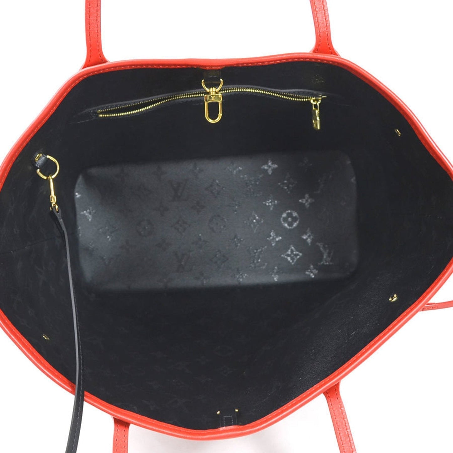 Louis Vuitton Shoulder Bag Tote Monogram LV UF Neverfull MM Black Red Tufted Canvas Ladies M45544