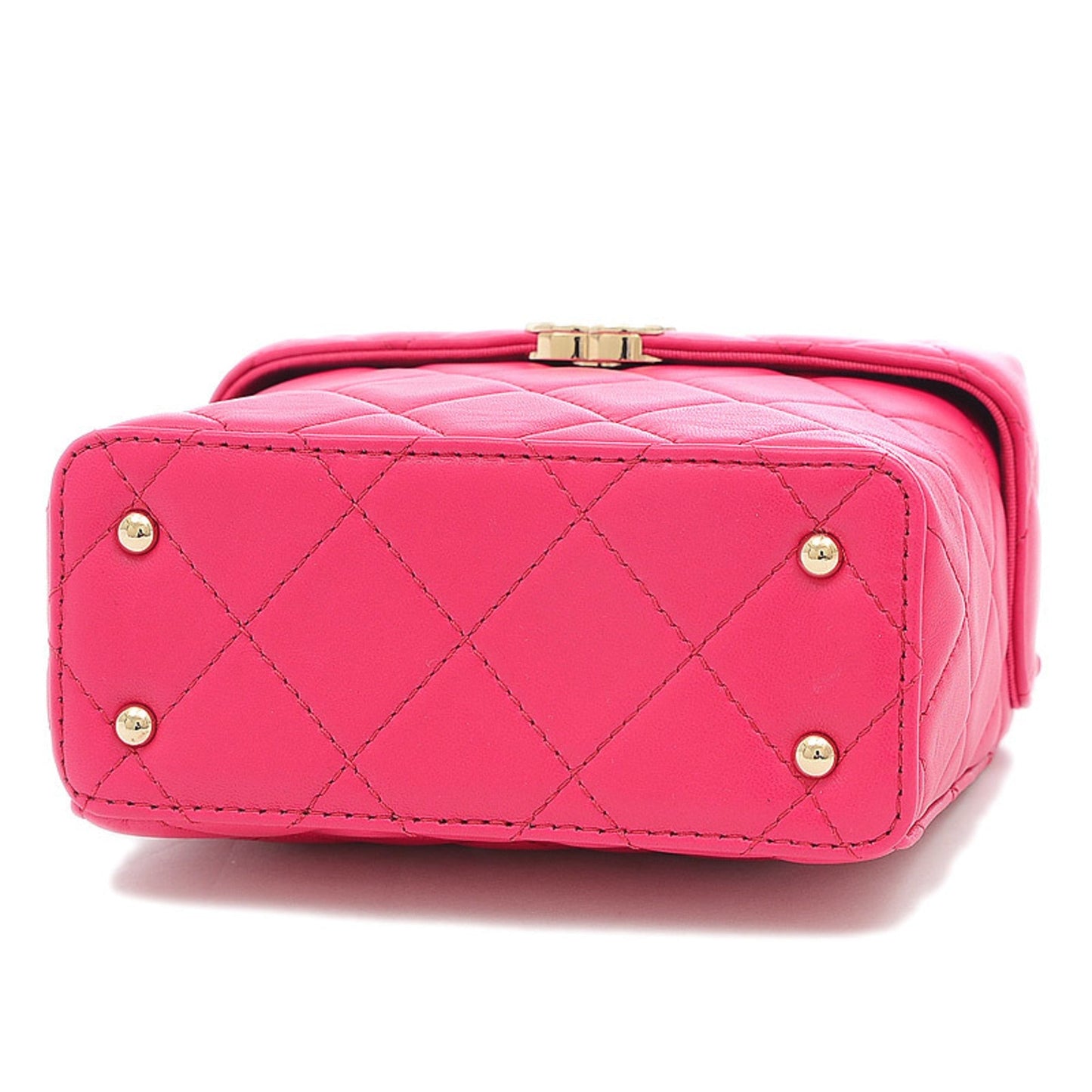 Chanel Small Box Chain Shoulder Bag Lambskin Pink AS2877