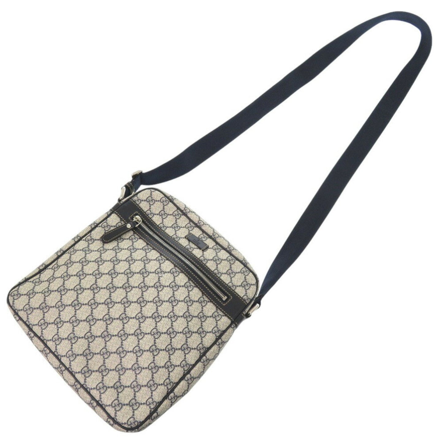Gucci Beige Navy Gg Supreme Shoulder Bag